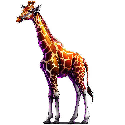 Bold Giraffe T-Shirt Design with Colorful Accents