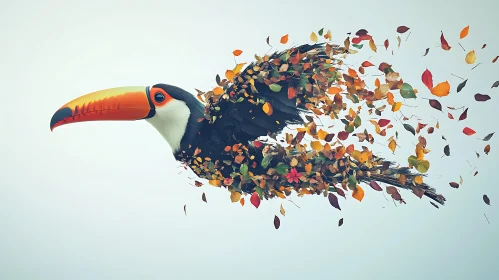 Toucan Dissolving into Leaves