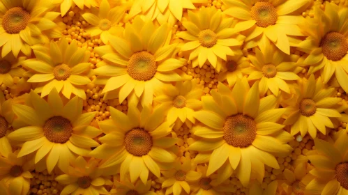 Captivating Yellow Sunflowers: An Artistic Wall Sculpture
