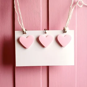 Hearts on Pink Wood