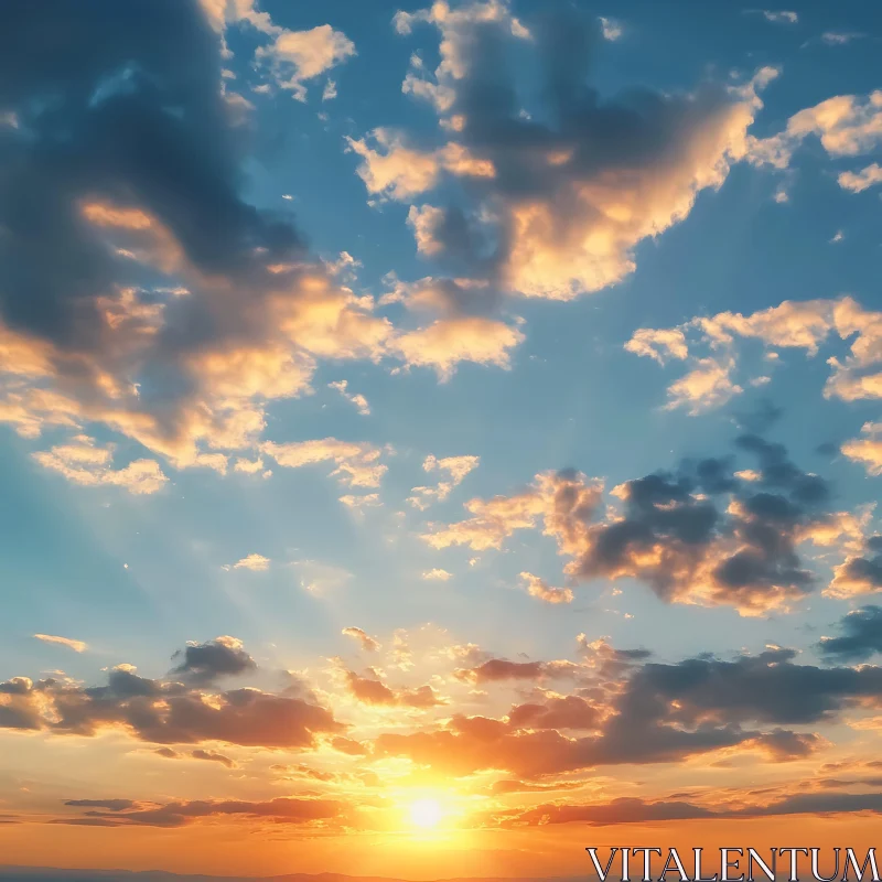 Peaceful Sunset Over the Horizon AI Image