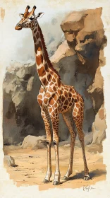 Giraffe Art in Natural Habitat