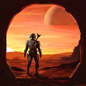 Sunset on Alien Planet