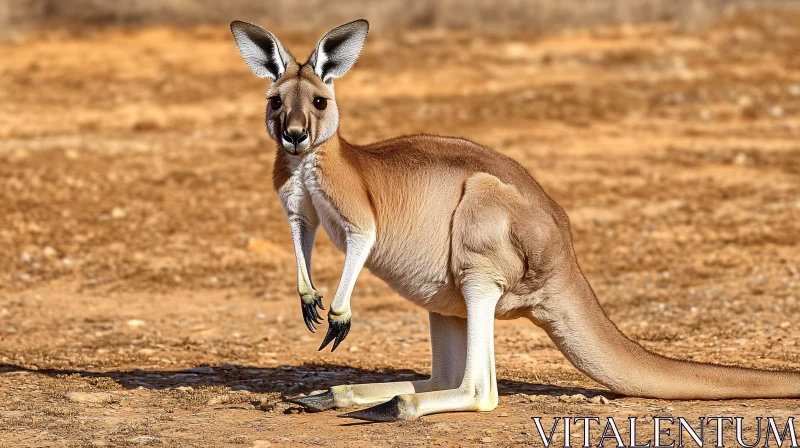 Wild Kangaroo in Natural Habitat AI Image