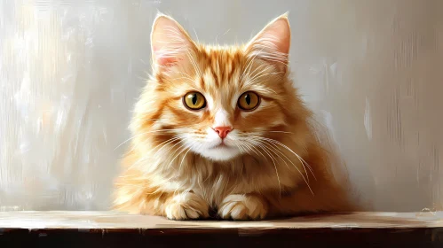 Fluffy Cat with Golden Eyes