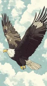 Soaring Eagle Against the Sky