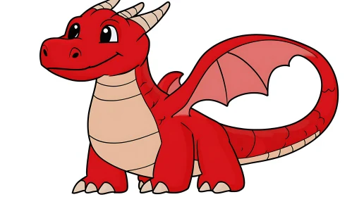 Friendly Cartoon Dragon Art