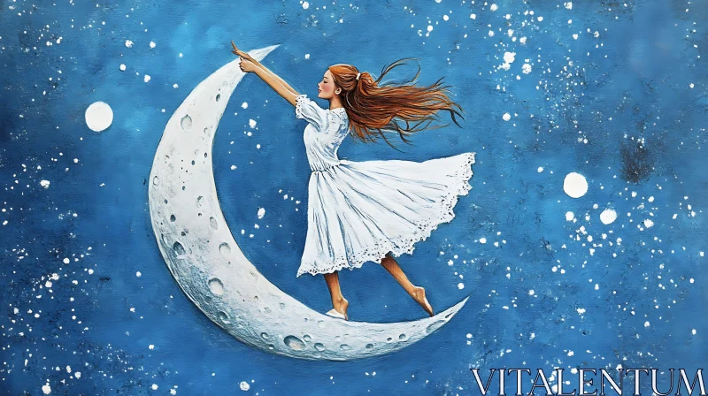 AI ART Celestial Dance on the Moon