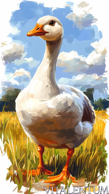 Serene Goose in a Natural Setting AI Image