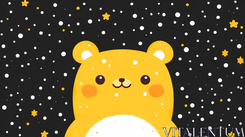 Whimsical Starry Night Bear AI Image