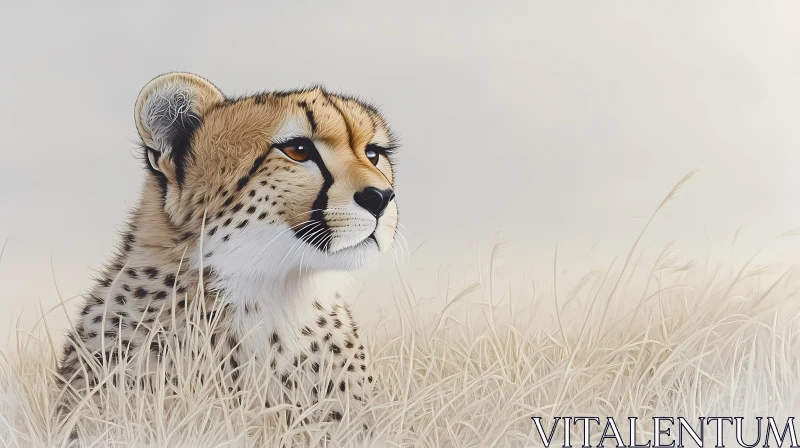 Cheetah Portrait in Nature AI Image