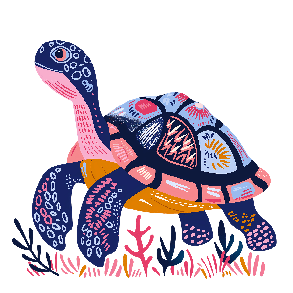 Colorful Turtle T-shirt Art POD Design