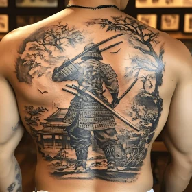 Back Tattoo: Samurai with Swords