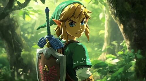 Forest Elf with Sword and Shield