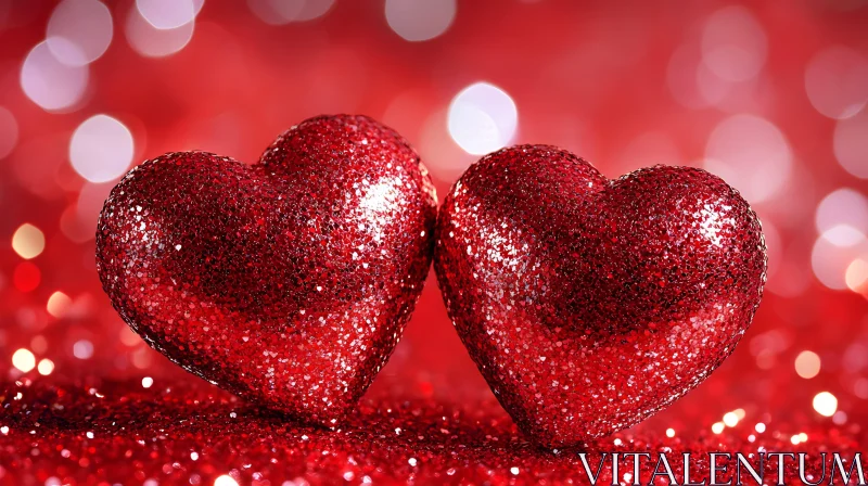 Sparkling Red Hearts - Valentine's Day AI Image