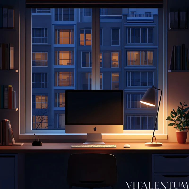 Warm and Inviting Workspace AI Image