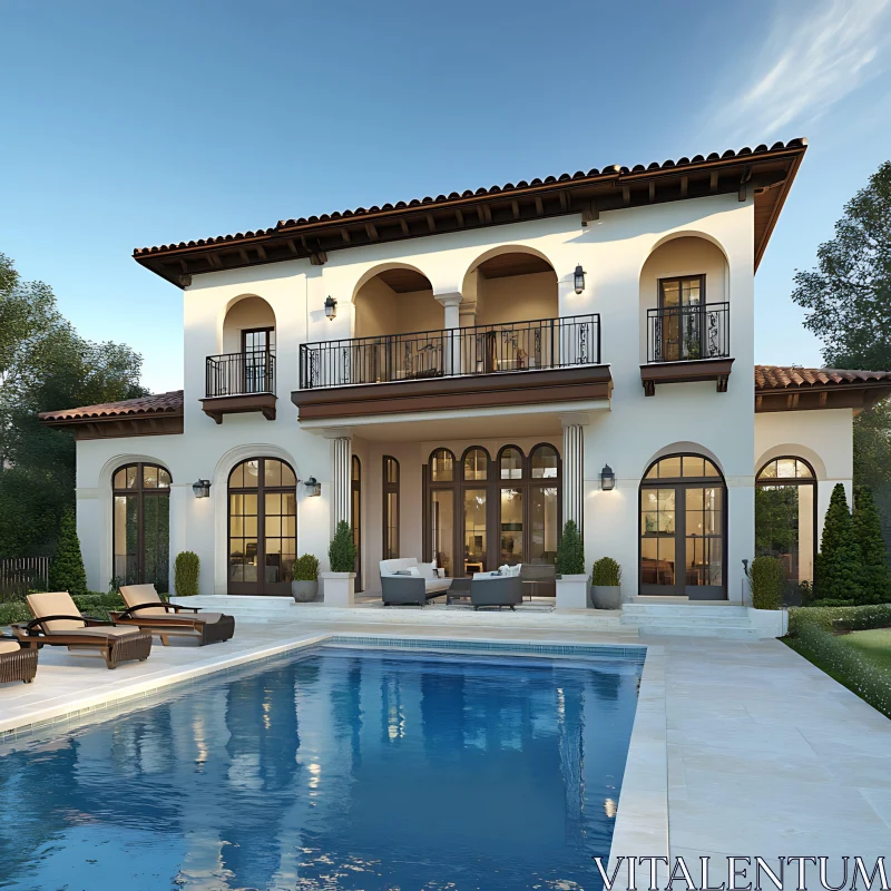 Luxurious Mediterranean-Style Villa AI Image