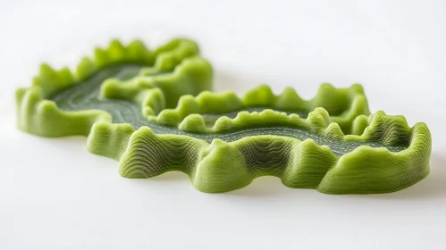 Textured Green Shape on White