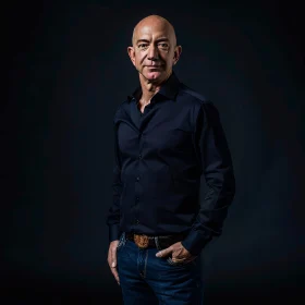 Portrait of Jeff Bezos exuding Confidence