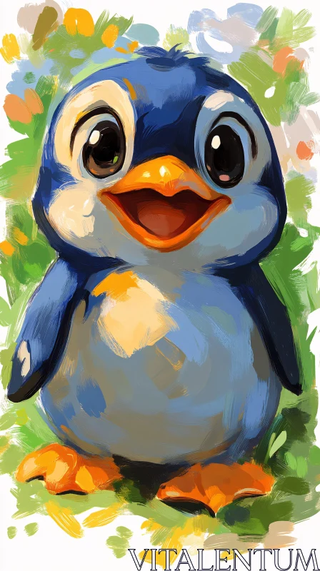 Whimsical Penguin Art AI Image