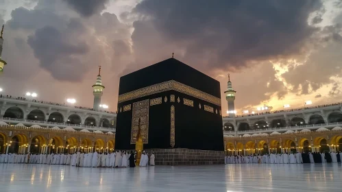 Kaaba at Dusk: A Spiritual Gathering