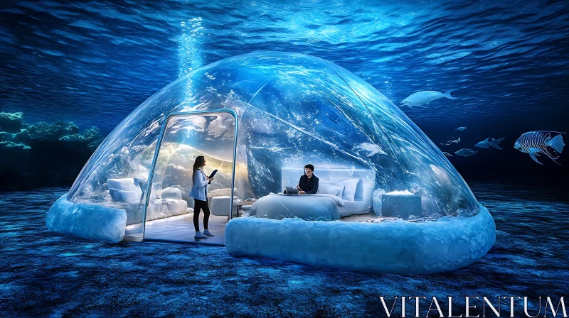 AI ART Futuristic Aquatic Living Space