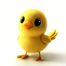 Cartoon-Style Yellow Chick Image