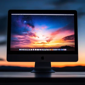 Sunset on Desktop Monitor