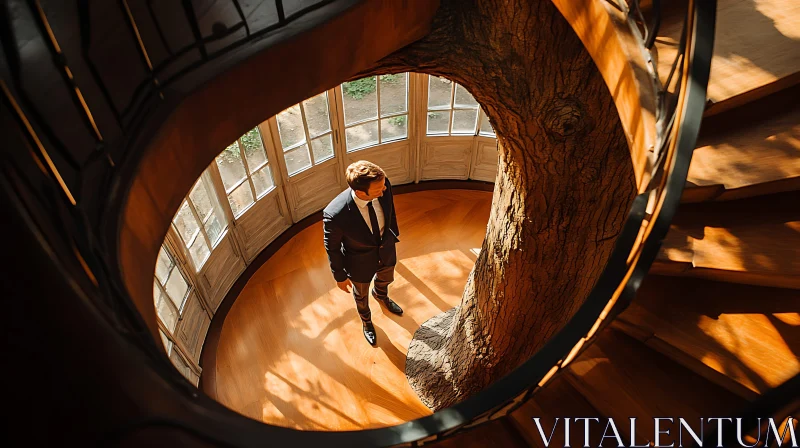 AI ART Man in Suit by Indoor Tree