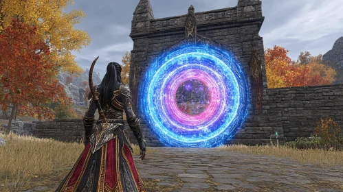 Woman and the Glowing Portal