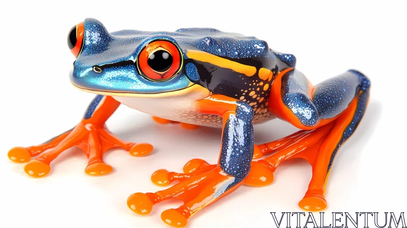 Vividly Colored Amphibian on Display AI Image