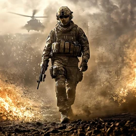 Soldier in Action: Fire and Smoke