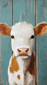 Rustic Painted Cow Portrait