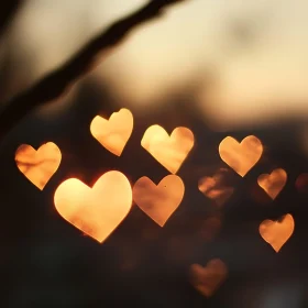 Heart Bokeh Warm Light