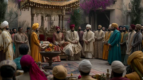 Gathering of People in Traditional Clothing