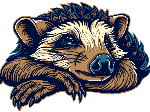 Charming Badger Illustration for Apparel POD Design