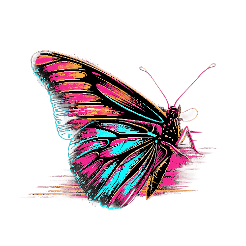 POD Design Colorful Butterfly Digital Illustration