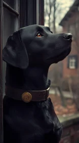 Thoughtful Labrador by the Window