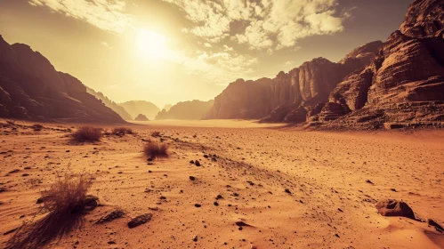 Desolate Desert Landscape - Serene and Isolated