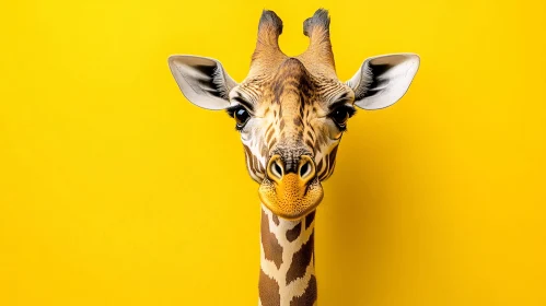 Giraffe on Yellow