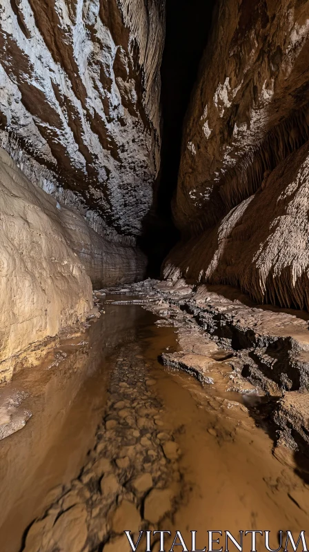 AI ART Stunning Underground Rock Formation and Stream