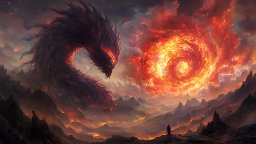 Dragon and Fire Vortex