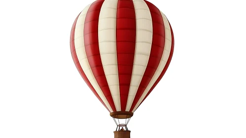 Striped Hot Air Balloon on White