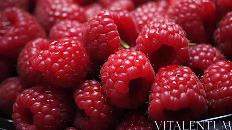 Macro Detail of Raspberries in Bold Chromaticity AI Image