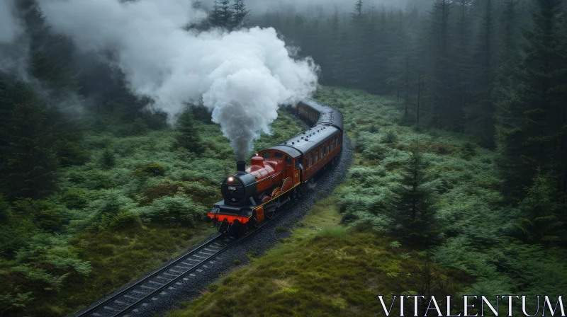 Majestic Steam Train in Enchanting Forest | Scottish Landscapes AI Image
