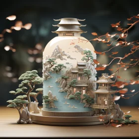 Serene Asian Landscape Art Piece