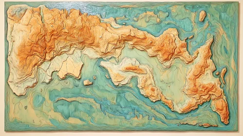 Textured Landscape Relief Map Design