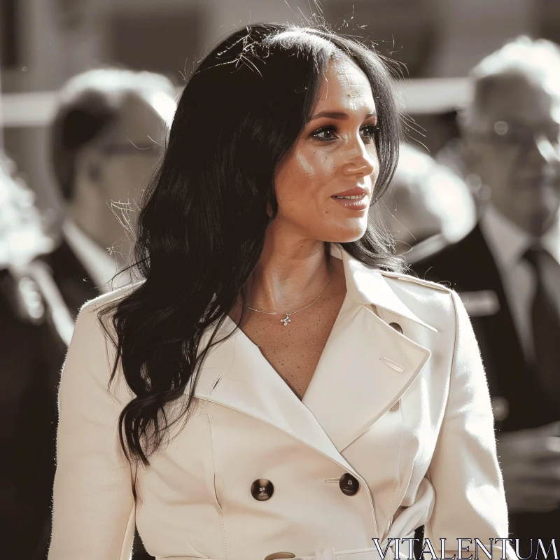 AI ART Meghan Markle in a Stylish Trench Coat