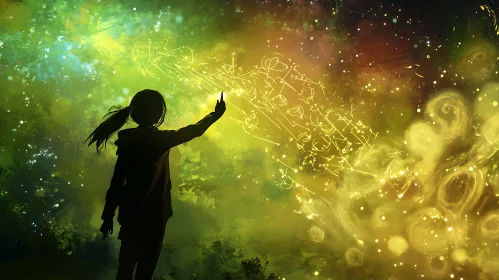 Silhouette Girl Magic Art