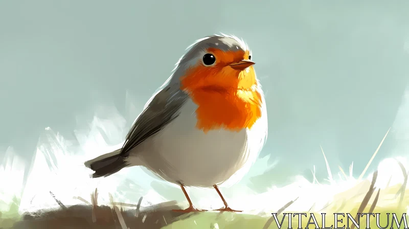 Robin Illustration AI Image